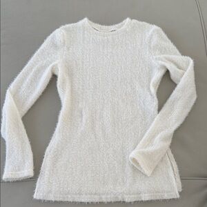 Cozy White Fuzzy Sweater
